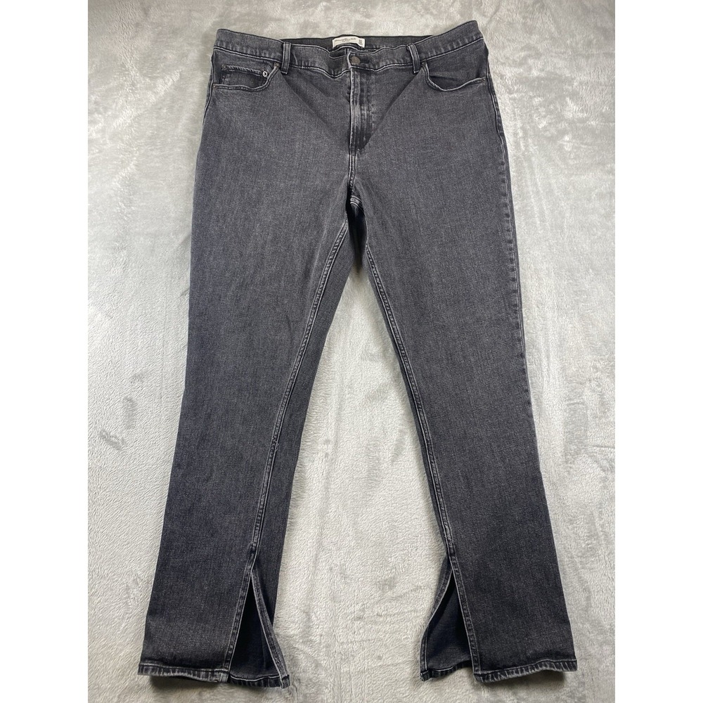 Abercrombie Fitch Jeans Womens 34/18L The Skinny High Rise Black Slit Ankle